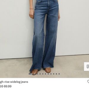 Mango High Rise Wide Leg Jeans Sz US M